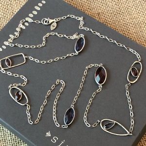 Silpada Sterling Silver .925 Link Long Purple Tones Regalia Station Necklace